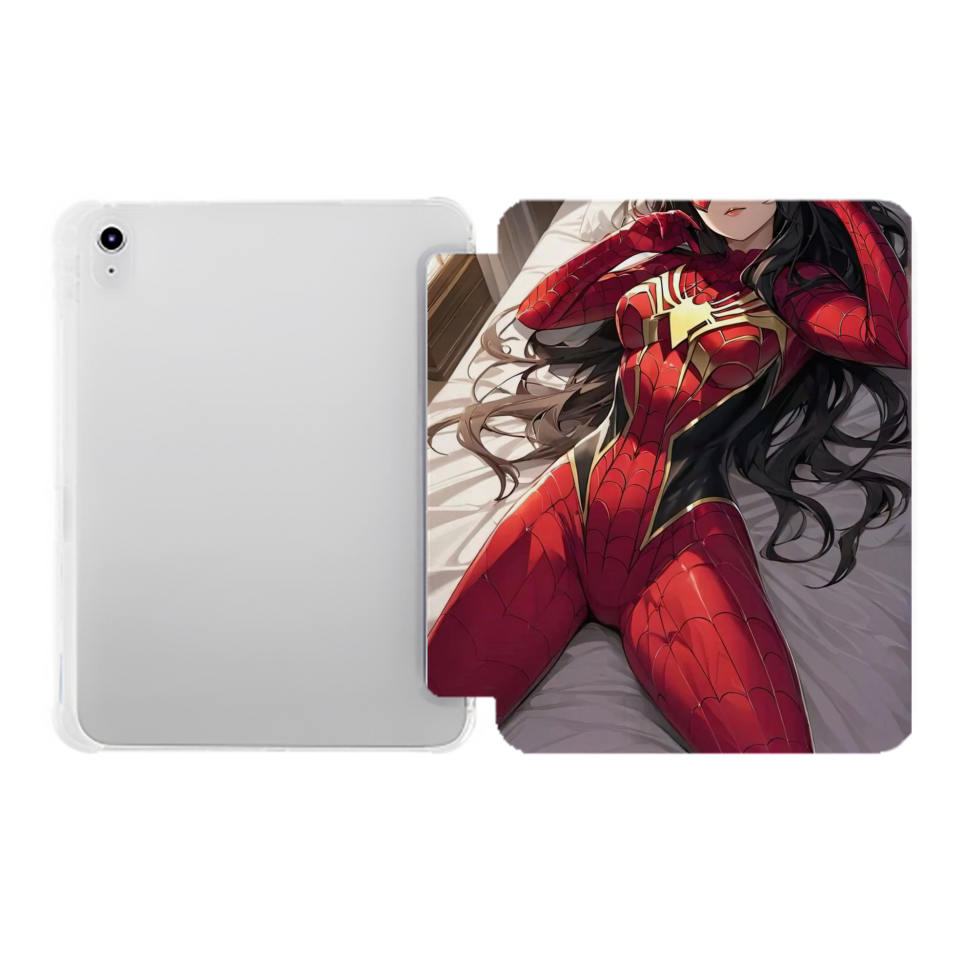 （画像用） Spider Man スパイダーマン IPad ケース ペン収納付き 三つ折りスタンド PUレザー×シリコン 対応機種9.5/10.5/10.9インチ